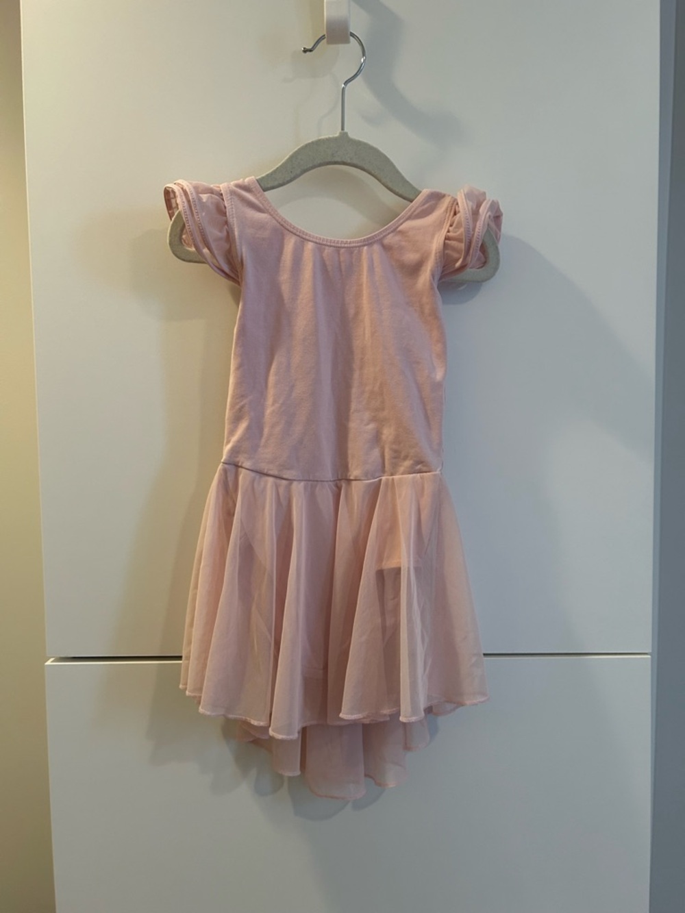 Girls Pink Ballet Dress with Tulle Skirt - Size 110 (4T/5T)